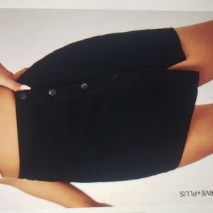 Button Front Denim Skirt